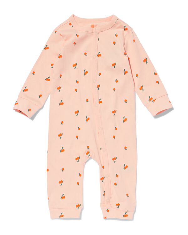 babypyjama jumpsuit mandarijnen lichtroze lichtroze - 33309530LIGHTPINK - HEMA