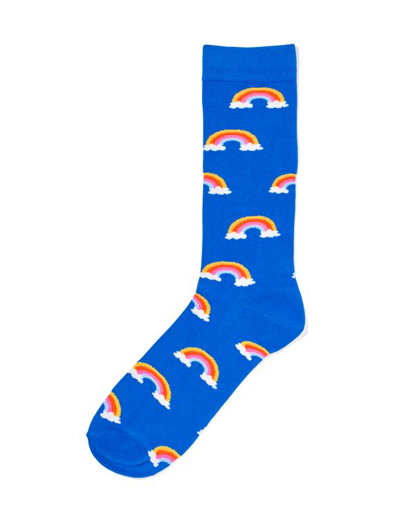sokken met katoen regenboog blauw blauw - 4141100BLUE - HEMA