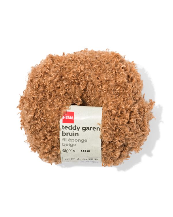 teddy garen 100g 38m bruin - 60702873 - HEMA