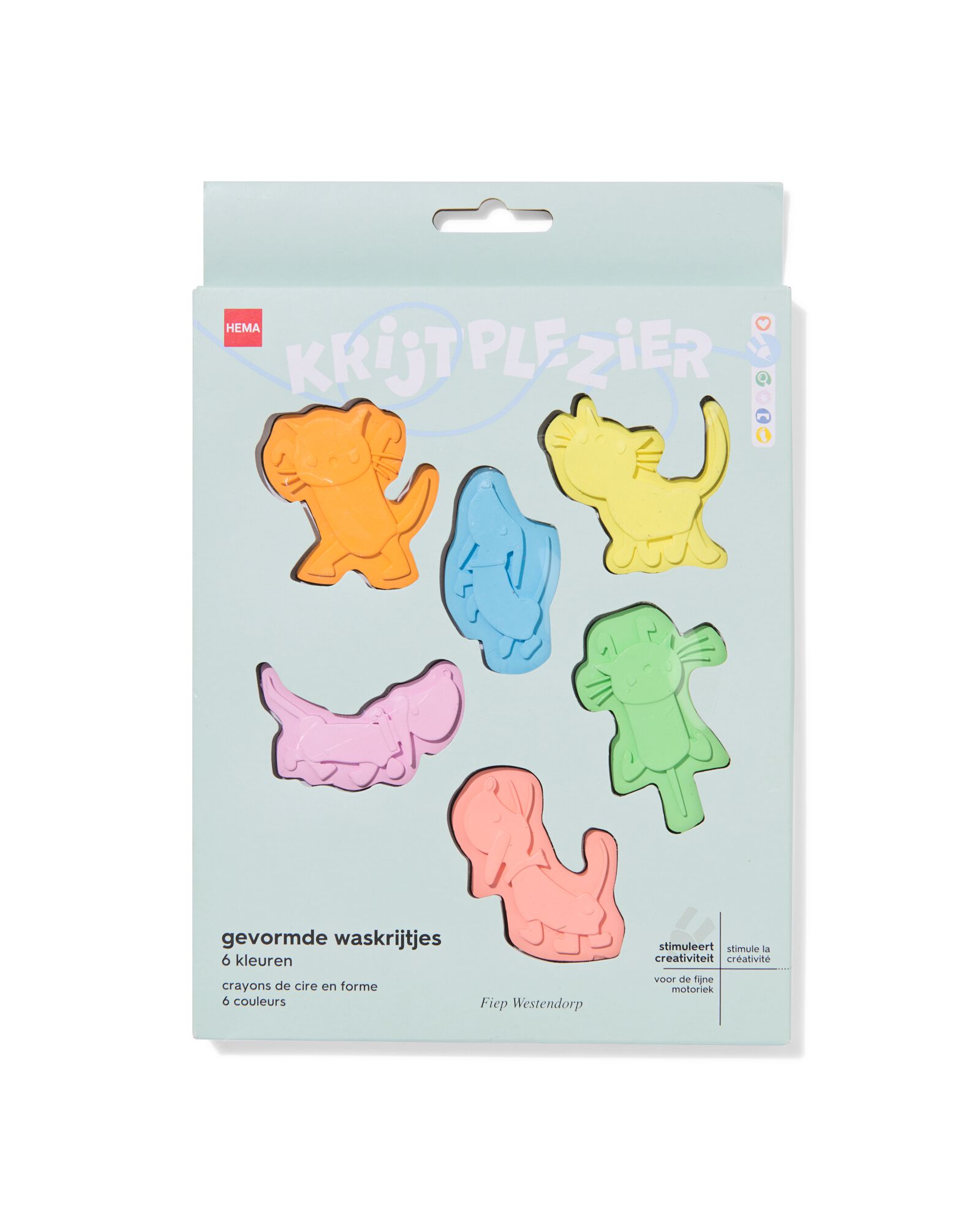 Takkie en Siepie gevormde waskrijtjes - 6 stuks - 15900475 - HEMA