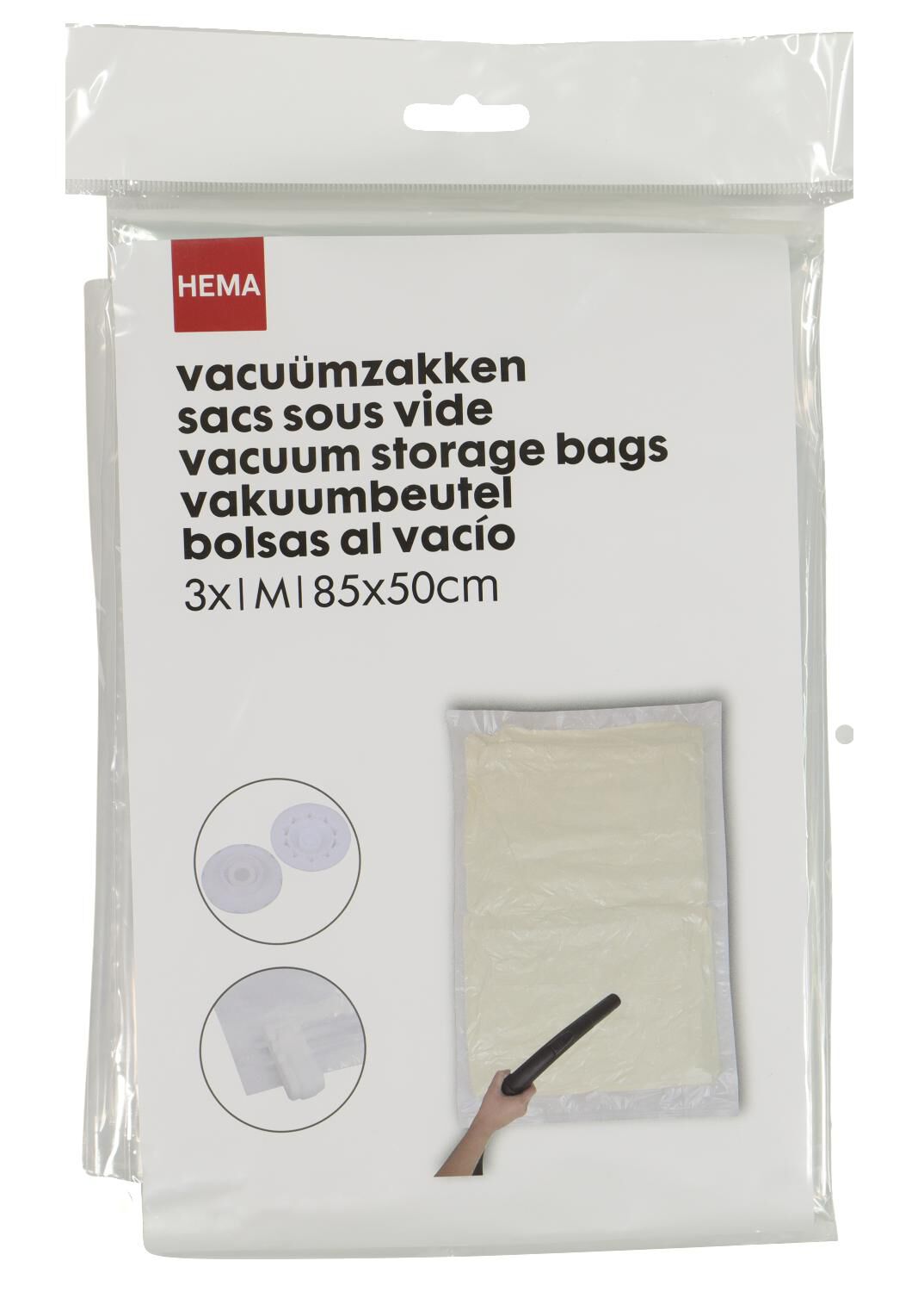 HEMA Vacuumzakken Medium 85x50 - 3 Stuks (transparant)