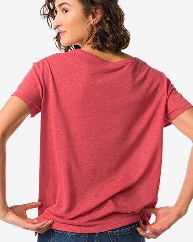 dames t-shirt Evie met linnen rood S - 36257951 - HEMA