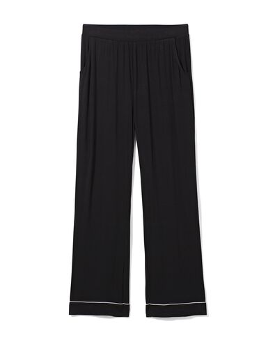 damespyjamabroek viscose zwart zwart - 23430220BLACK - HEMA