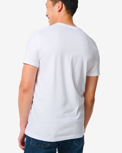 heren t-shirt regular fit v-hals - 2 stuks - 34277043 - HEMA
