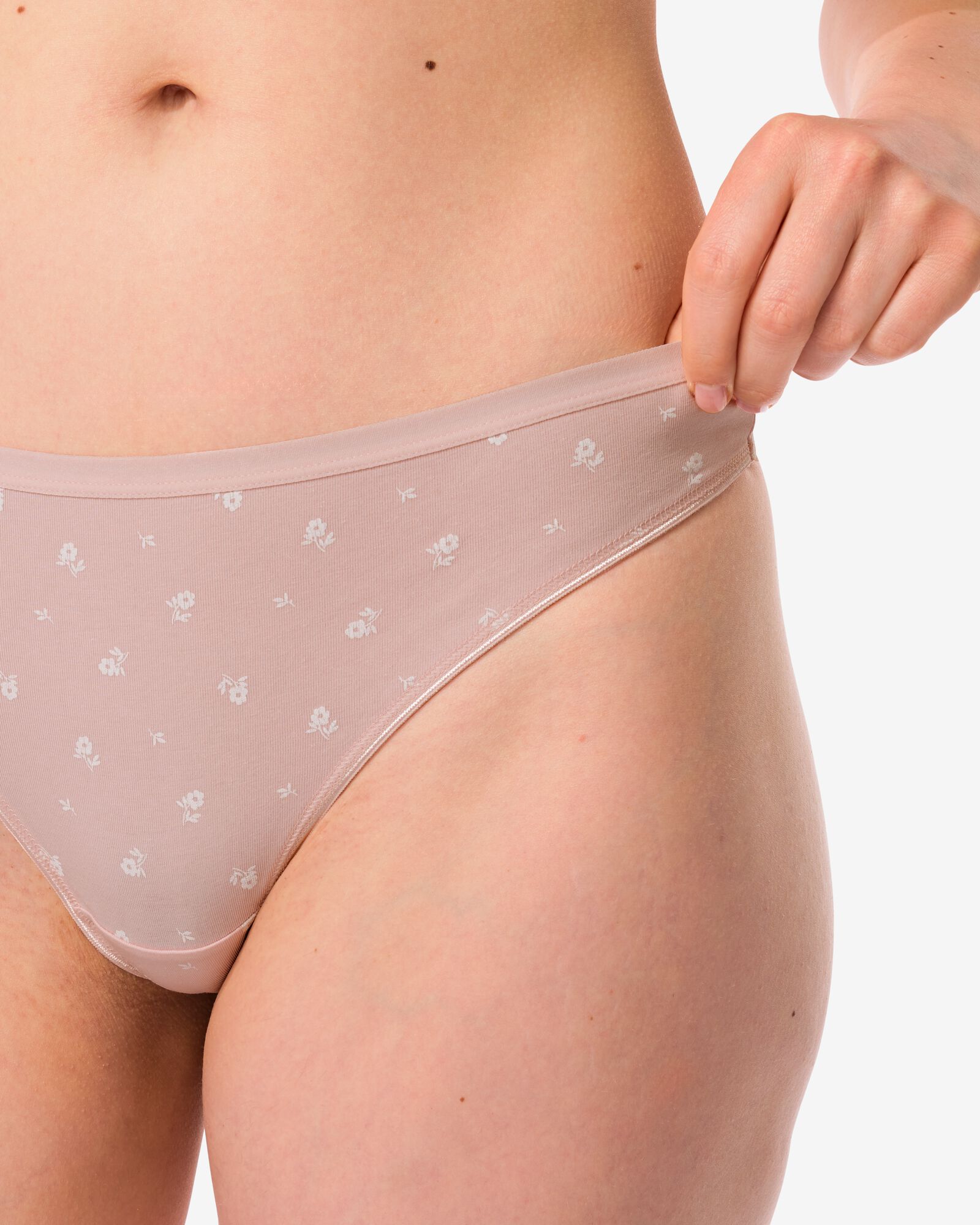 dames strings stretch katoen - 2 stuks roze S - 19640929 - HEMA