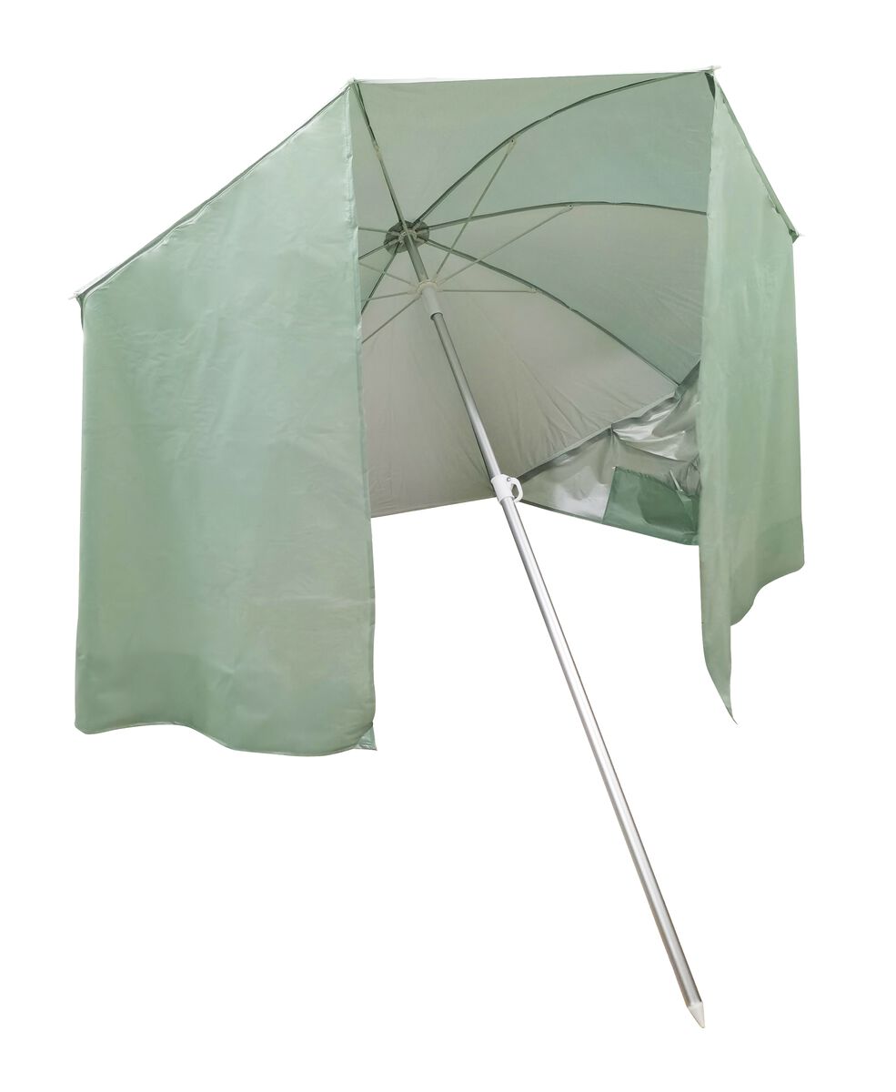 Verdorie Krimpen Doodt parasol met windscherm Ø180cm lichtgroen - HEMA