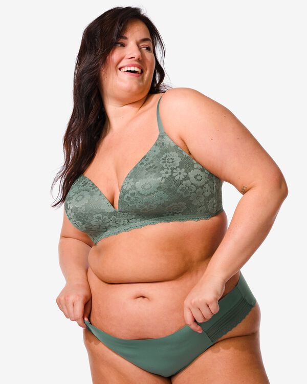 dames brazilian micro met kant groen groen - 19610254GREEN - HEMA