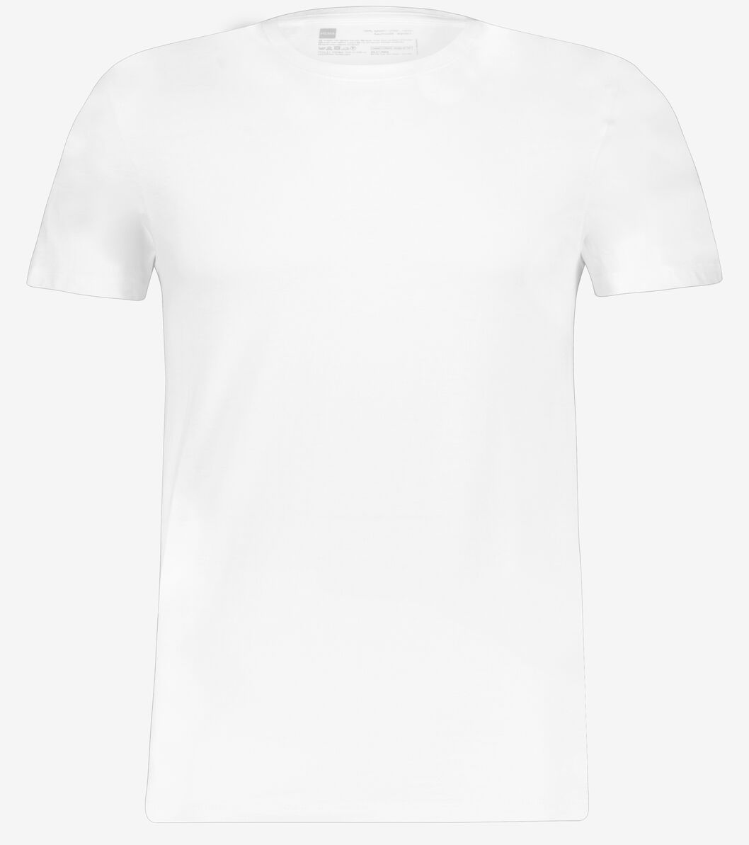 Disco In de naam composiet heren t-shirt regular fit o-hals - 2 stuks wit - HEMA