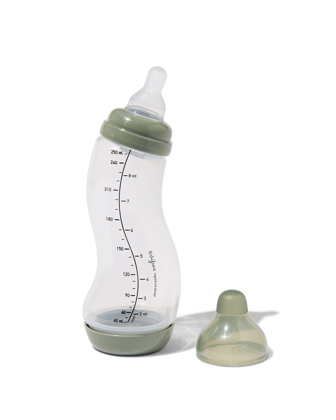 Difrax baby anti koliek S fles 250 ml groen