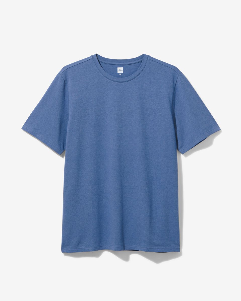 heren lounge shirt met bamboe middenblauw middenblauw - 1000030670 - HEMA