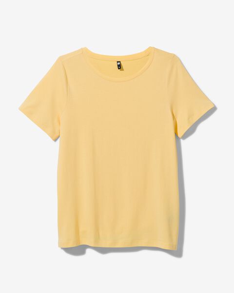 dames t-shirt Alara met bamboe geel - 1000031267 - HEMA