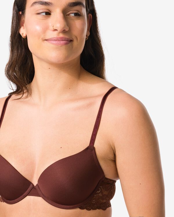 push-up bh met beugel donkerbruin donkerbruin - 21801120DARKBROWN - HEMA