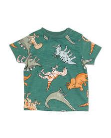 baby t-shirt dino/streep - 2 stuks groen groen - 1000030538 - HEMA