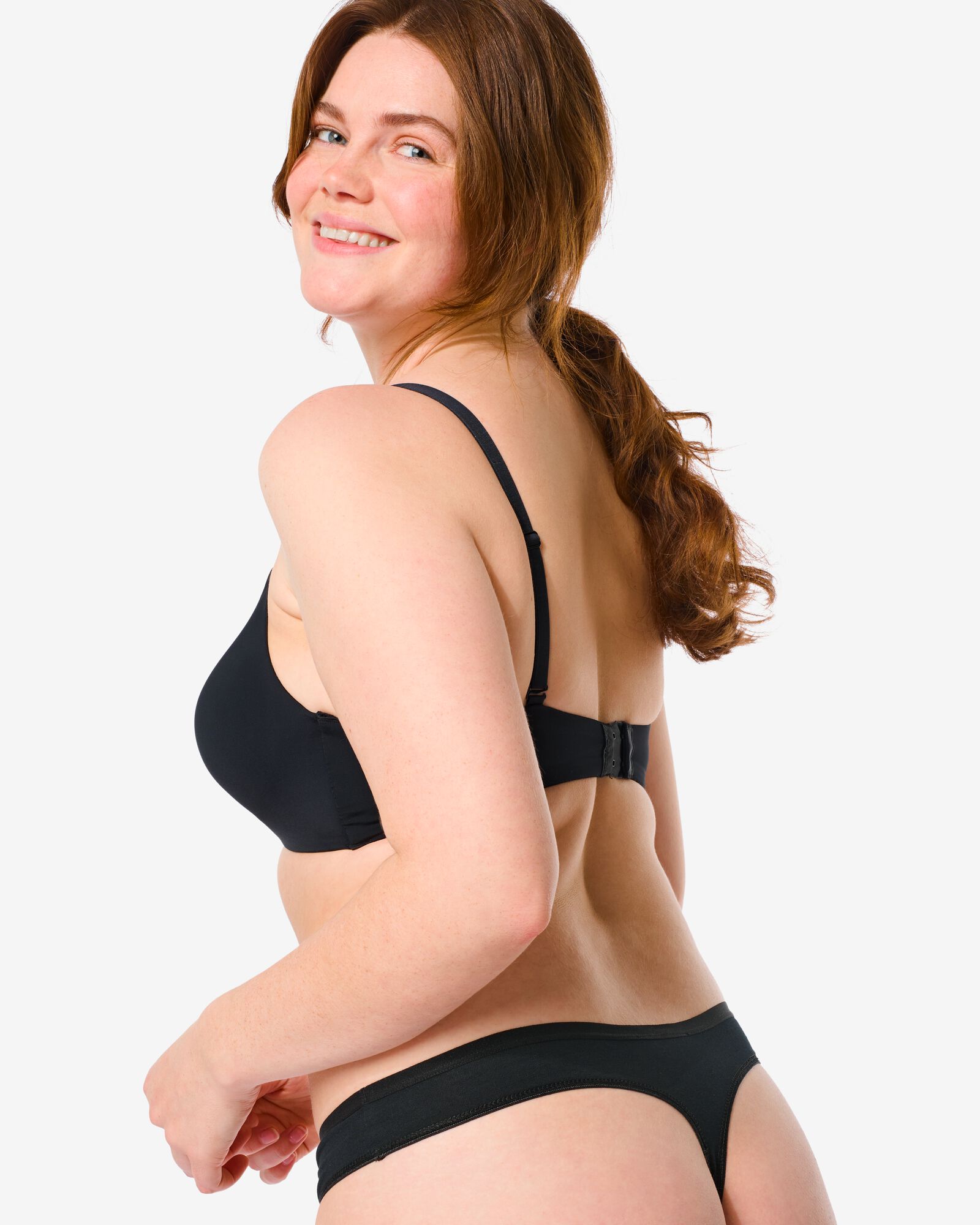 dames strings stretch katoen - 2 stuks zwart S - 19630915 - HEMA