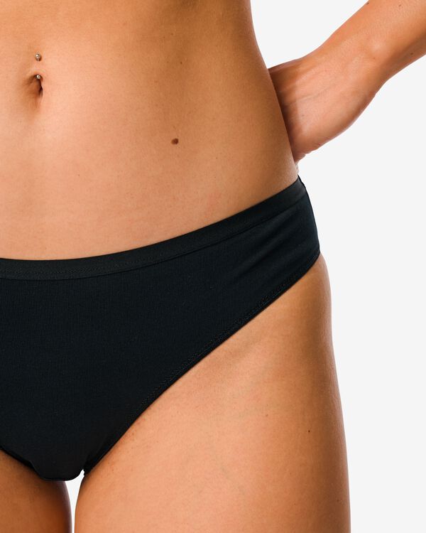 damesslip katoen - 2 stuks zwart zwart - 1000030275 - HEMA