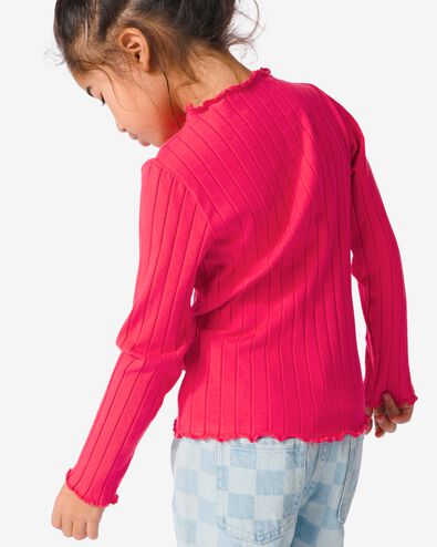 kinder t-shirt met ribbels roze 110/116 - 30832042 - HEMA