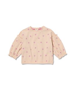 Baby Sweater Rib Bloemen Zand (zand)