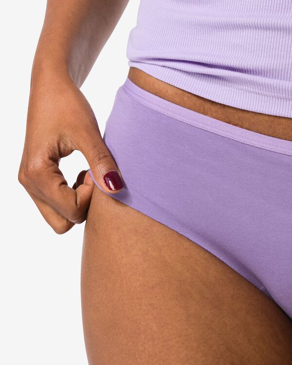 dameshipster katoen met kant lichtpaars - 19621631LIGHTPURPLE - HEMA