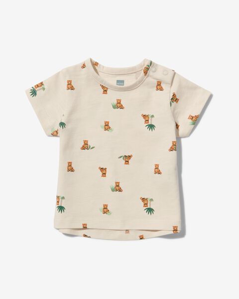newborn t-shirt tijgers ecru ecru - 1000031520 - HEMA
