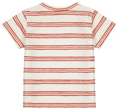 baby t-shirt ribbel strepen gebroken wit - 1000023453 - HEMA
