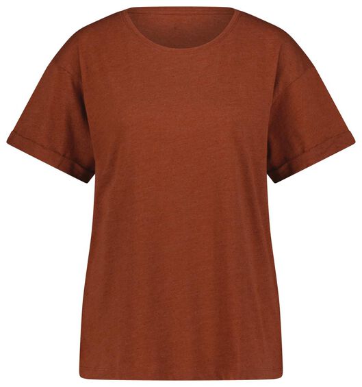 dames t-shirt bruin - 1000024074 - HEMA