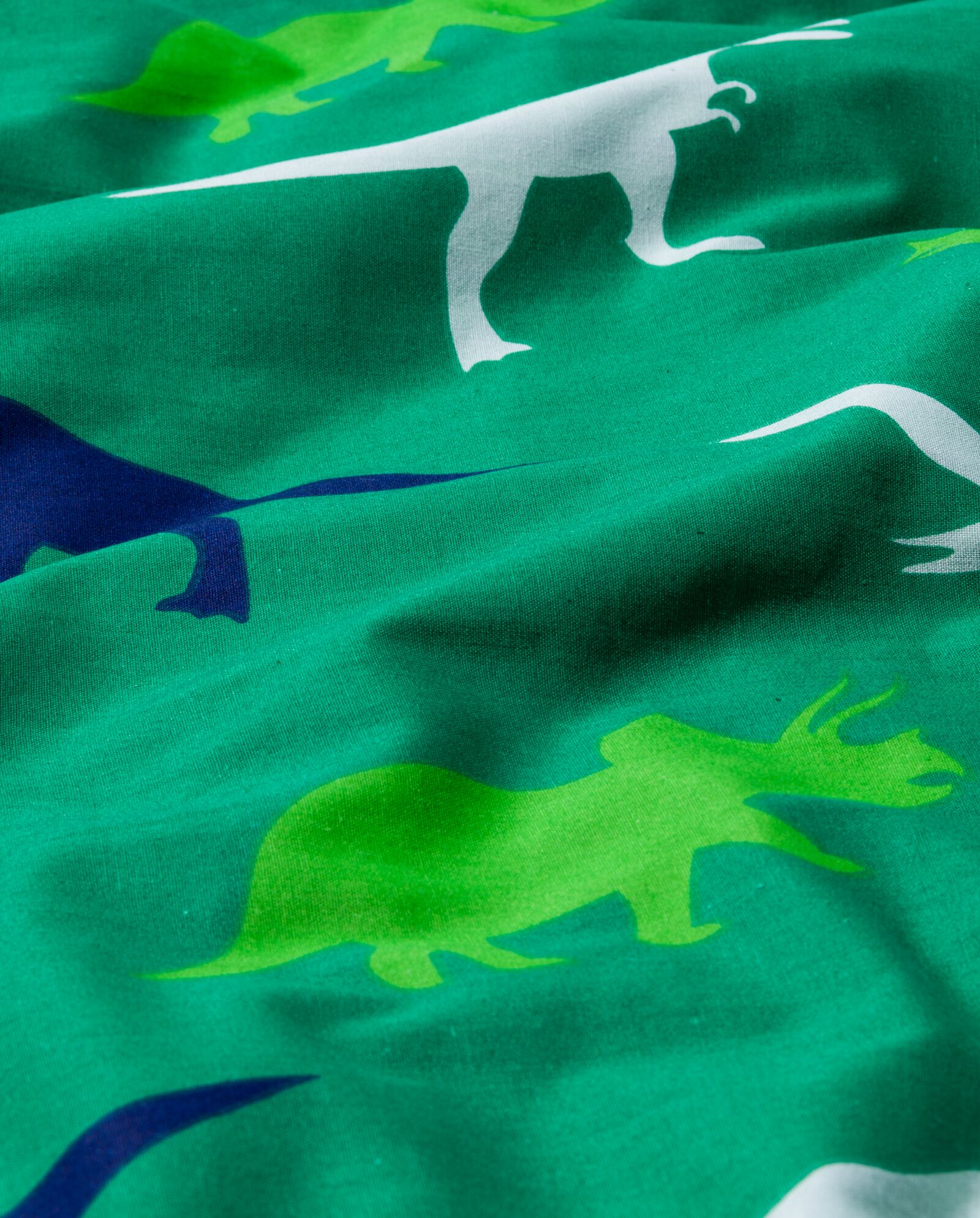 kinderdekbedovertrek - zacht katoen - 140 x 200 cm - groen dino - 5700098 - HEMA