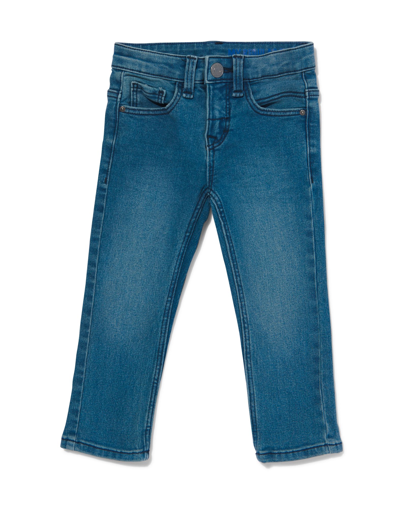 kinder jeans regular fit middenblauw 116 - 30765834 - HEMA