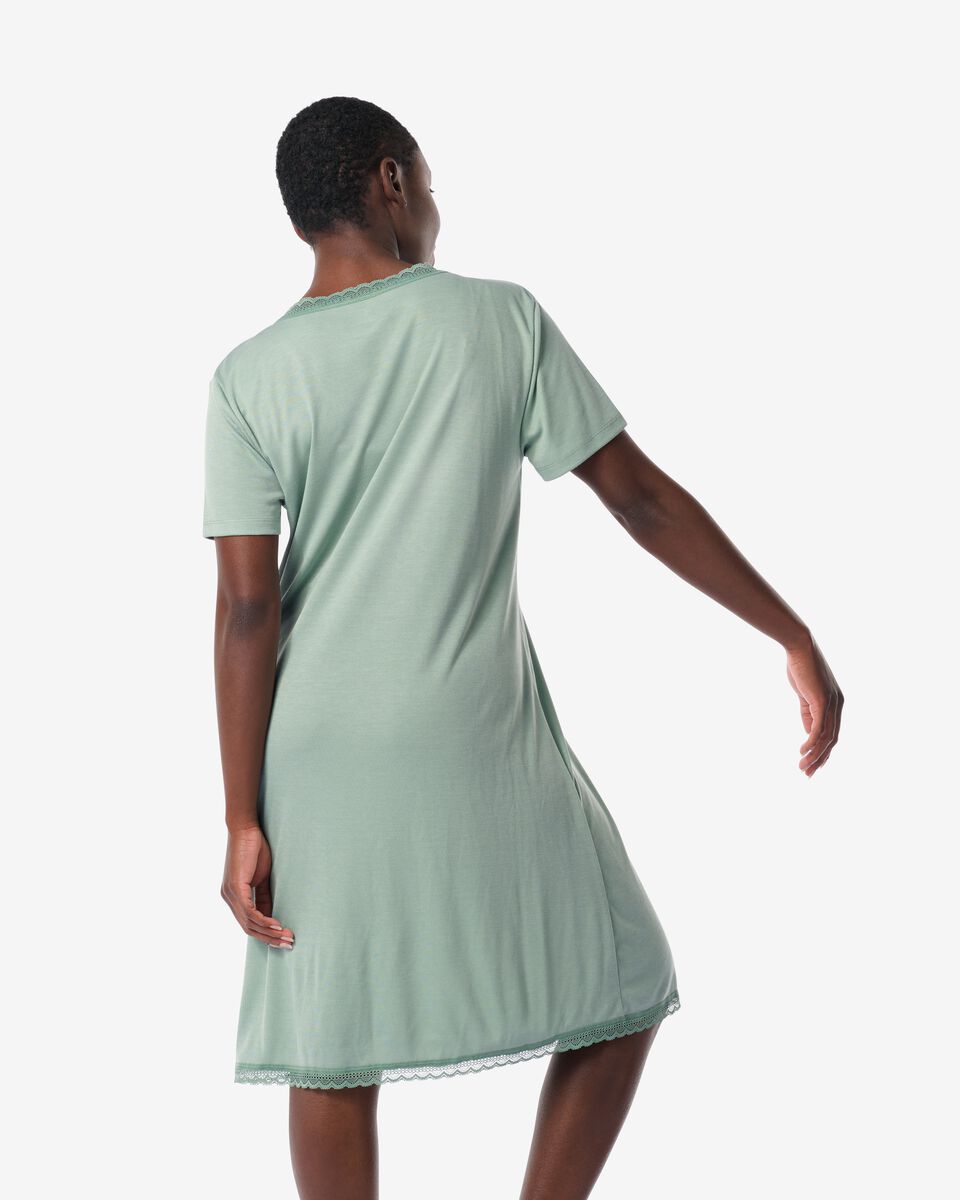 dames nachthemd met viscose groen groen - 1000030239 - HEMA