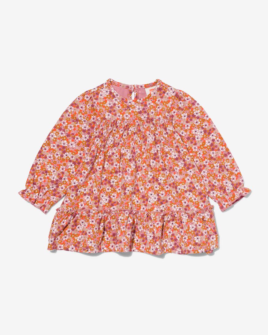 baby jurk bloemen roze - 33005550PINK - HEMA