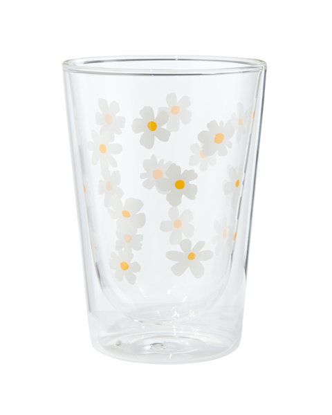 dubbelwandig glas bloemen 350ml - 61150448 - HEMA