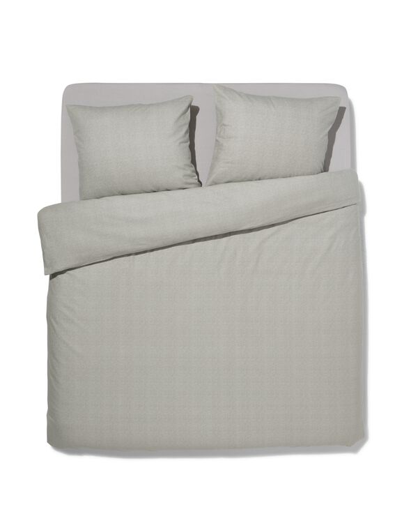 dekbedovertrek flanel 200x200/220 melange grijs - 5790303 - HEMA