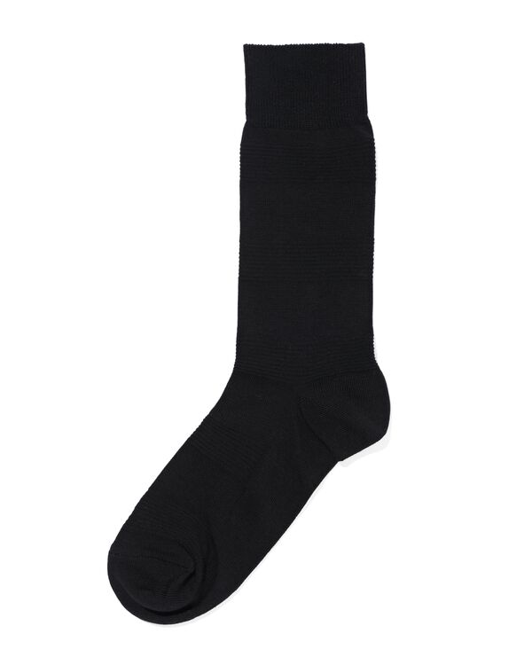 herensokken 1 paar 3D-streep zwart zwart - 4104780BLACK - HEMA