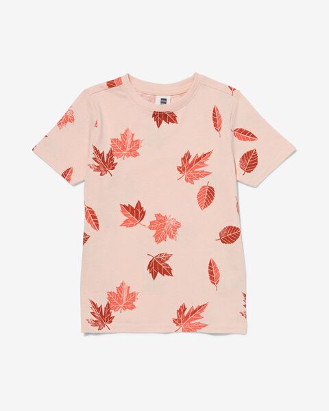 kinder t-shirt bladeren roze roze - 1000031697 - HEMA