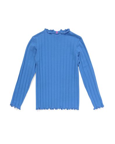 kinder t-shirt met ribbels blauw - 30874218BLUE - HEMA