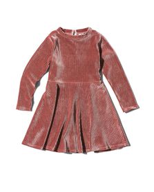 kinder jurk fluweel met ribbels roze roze - 1000029322 - HEMA
