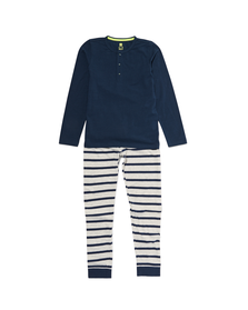 kinder pyjama streep donkerblauw donkerblauw - 1000030185 - HEMA