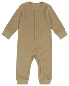 baby pyjama velvet rib bruin bruin - 1000028714 - HEMA
