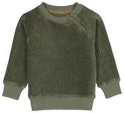 baby sweater rib velours groen groen - 1000029153 - HEMA