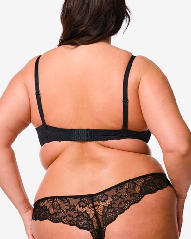 damesstring micro kant zwart zwart - 1000018625 - HEMA