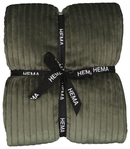 plaid fleece/sherpa groen 130x150 - 7322136 - HEMA