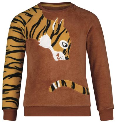 kinder pyjama fleece cheetah bruin 134/140 - 23020165 - HEMA