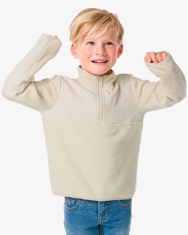 kindertrui fleece beige beige - 30774904BEIGE - HEMA