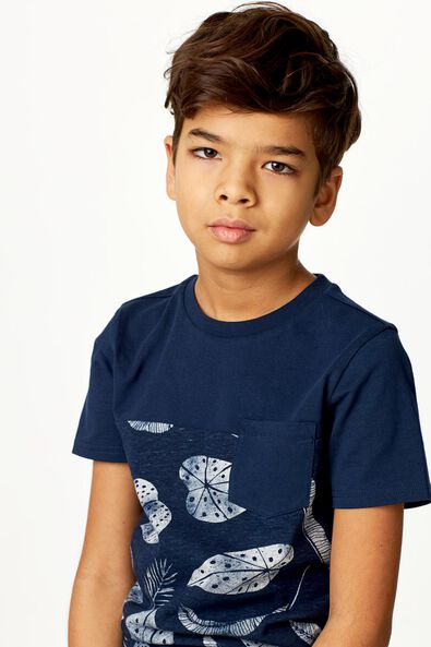 kinder t-shirt donkerblauw - 1000023051 - HEMA