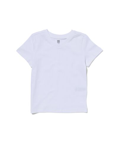 kinder t-shirts biologisch katoen - 2 stuks wit 110/116 - 30729142 - HEMA
