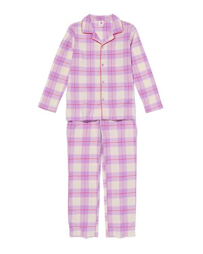 kinderpyjama flanel ruiten lila lila - 23090340LILAC - HEMA kinderpyjama flanel ruiten lila lila - 23090340LILAC - HEMA