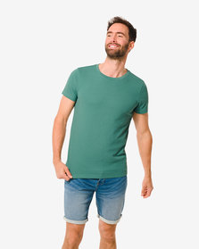 heren t-shirt met structuur groen groen - 1000030635 - HEMA