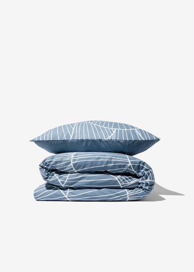 dekbedovertrek zacht katoen 140x200/220 zwammen blauw - 5790191 - HEMA
