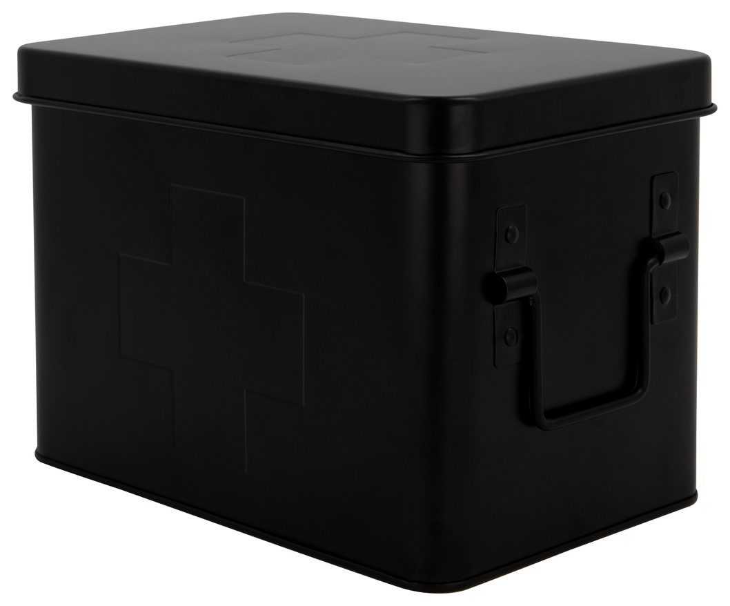 medicijnbox 15.5x22x16 mat zwart - 80300160 - HEMA
