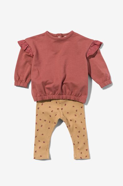 baby kledingset legging en sweater roze - 1000029733 - HEMA