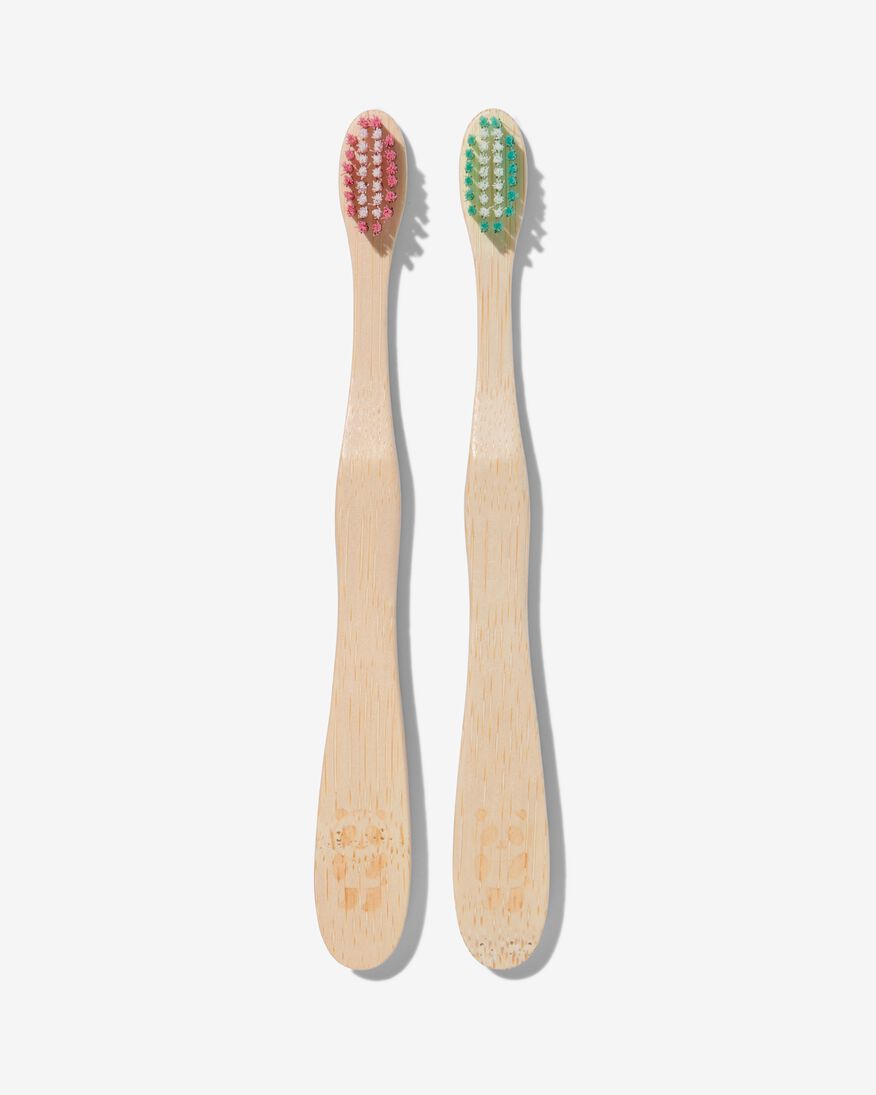 kinder tandenborstels bamboe - 2 stuks - 11141042 - HEMA